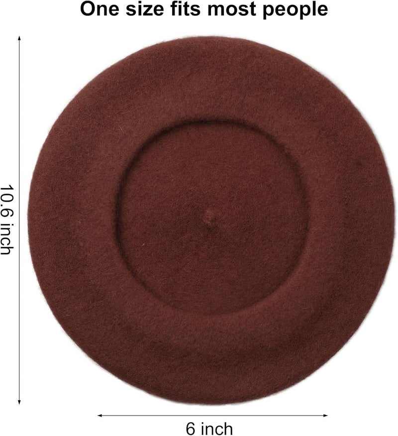 Sumolux Women Beret Hat Wool Vintage French Solid Color Classic Winter Cap - Image 4